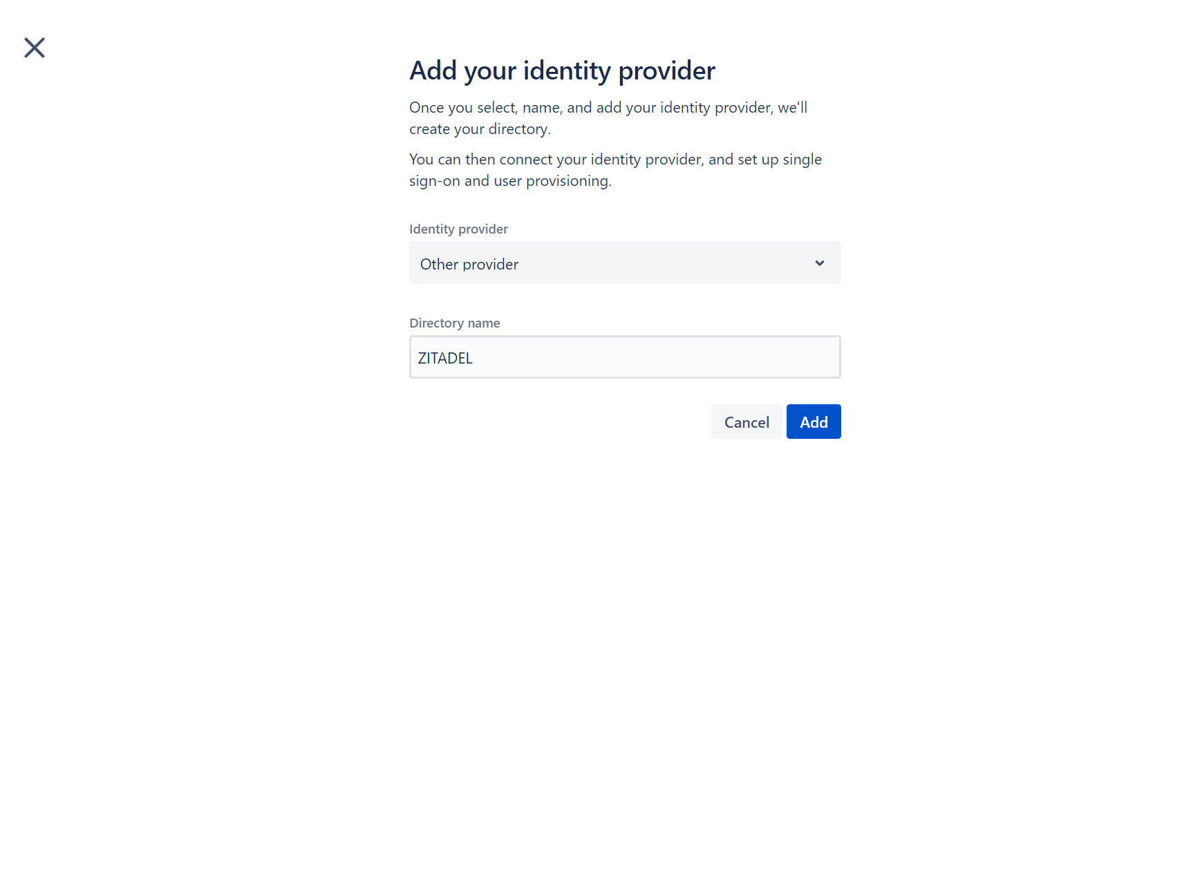 Add identity provider